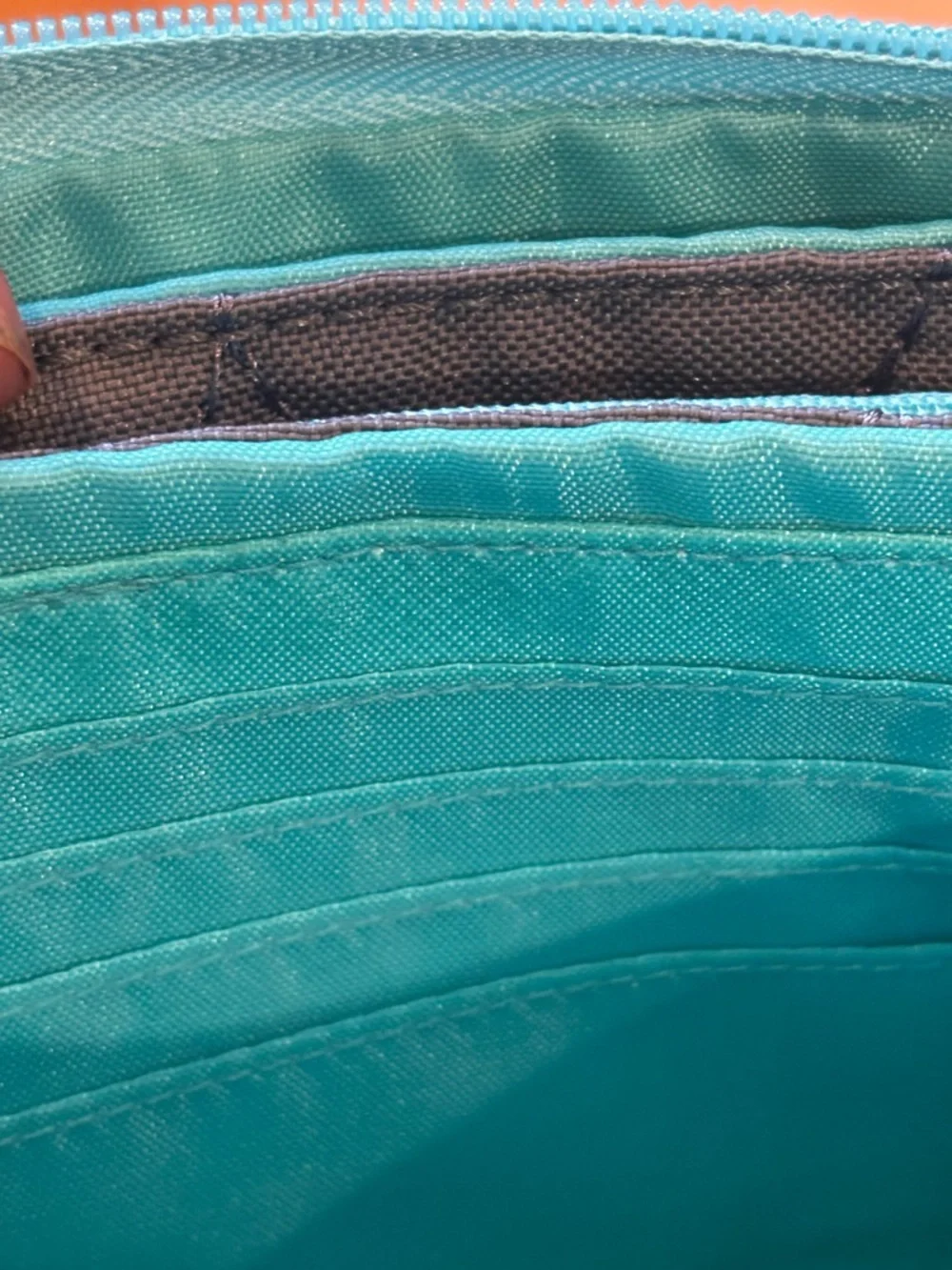 Thirty-one‎ Gray with Teal Interior Wristlet
